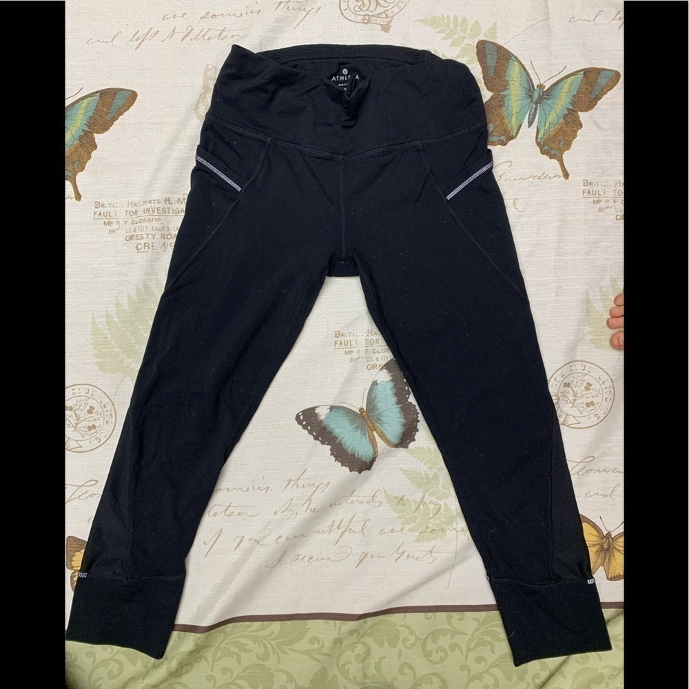Athleta black yoga‎ mesh leggings